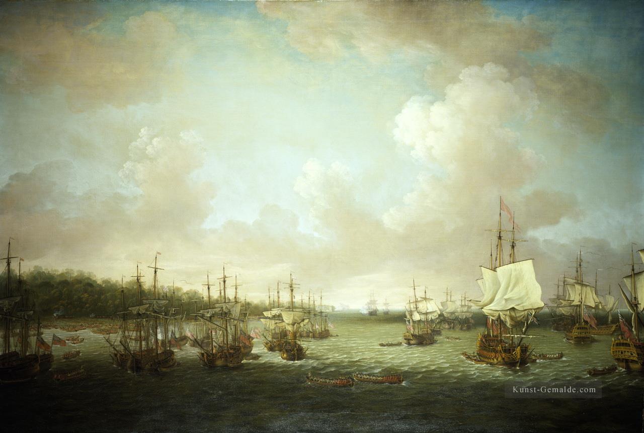 Dominic Serres the Elder Die Einnahme von Havanna 1762 Landing Cannon und Stores Seeschlachten Ölgemälde